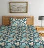 Multicolor Floral 300 TC Cotton Fitted Single Bedsheet with 1 Pillow Cover