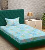 Multicolor Floral 300 TC Cotton Fitted Single Bedsheet with 1 Pillow Cover
