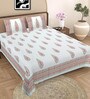 Multicolor Floral 300 TC Cotton Queen Sized Bedsheet With 2 Pillow Covers