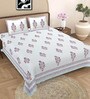 Multicolor Floral 300 TC Cotton Queen Sized Bedsheet With 2 Pillow Covers