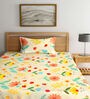 Multicolor Floral 300 TC Cotton Single Bedsheet with 1 Pillow Cover