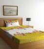 Multicolor Floral 300 TC Cotton Single Bedsheet with 1 Pillow Cover