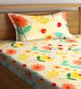Multicolor Floral 300 TC Cotton Single Bedsheet with 1 Pillow Cover