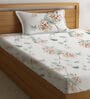 Multicolor Floral 300 TC Cotton Single Bedsheet with 1 Pillow Cover