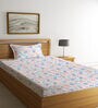 Multicolor Floral 300 TC Cotton Single Bedsheet with 1 Pillow Cover