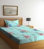 Multicolor Floral 300 TC Cotton Single Bedsheet with 1 Pillow Cover
