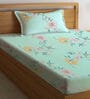 Multicolor Floral 300 TC Cotton Single Bedsheet with 1 Pillow Cover