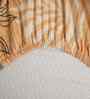 Orange Floral 300 TC Glaze Cotton Fitted Bed Sheet Double Bed with 2 Pillow Covers Essential Collection