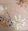 Peach Floral 300 TC Glaze Cotton Fitted Bed Sheet Double Bed with 2 Pillow Covers Essential Collection