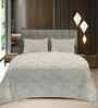 Coffee Floral 400 TC Cotton Queen Flat Bedsheet with 2 Pillow Covers Essential Collection