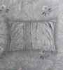 Blue Floral 400 TC Cotton Queen Flat Bedsheet with 2 Pillow Covers Essential Collection