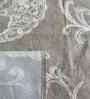 Light Brown Floral 400 TC Cotton Queen Flat Bedsheet with 2 Pillow Covers Essential Collection