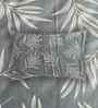Grey Floral 400 TC Cotton Queen Flat Bedsheet with 2 Pillow Covers Essential Collection