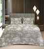 Light Brown Floral 400 TC Cotton Queen Flat Bedsheet with 2 Pillow Covers Essential Collection