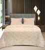 Peach Floral 400 TC Cotton Queen Flat Bedsheet with 2 Pillow Covers Essential Collection