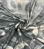 White & Dark Blue Floral 400 TC Cotton Super King Flat Bedsheet with 2 Pillow Covers Essential Collection