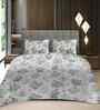 White Floral 400 TC Cotton Super King Flat Bedsheet with 2 Pillow Covers Essential Collection