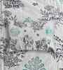 White Floral 400 TC Cotton Super King Flat Bedsheet with 2 Pillow Covers Essential Collection