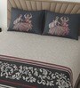 Multicolor Floral 400 TC Cotton Super King Size Bedsheet with 2 Pilllow covers Essential Series Collection