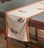 Multicolor Floral Polycanvas (12 x84)  Hand Embroidered Motif and Tassels Table Runner