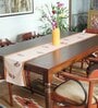 Multicolor Floral Polycanvas (12 x84)  Hand Embroidered Motif and Tassels Table Runner