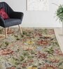 Multicolor Floral Polyester 4' X 6' Machine Made Carpet