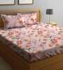 Multicolor Floral 210 TC Poly Cotton King Sized Bed Sheets with 2 Pillow Covers