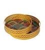 Multicolor FLower & Leaves Tray Set of 2