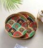 Multicolor FLower & Leaves Tray Set of 2