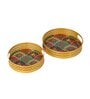 Multicolor FLower & Leaves Tray Set of 2