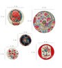 Multicolor Flowers Meena Flower Plates Set of 5