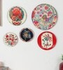 Multicolor Flowers Meena Flower Plates Set of 5