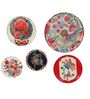 Multicolor Flowers Meena Flower Plates Set of 5