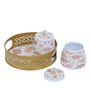 Multicolor FLowers Round Basket With Jar Set of 3