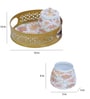 Multicolor FLowers Round Basket With Jar Set of 3