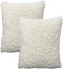 White Fur Solid 16x16 inches Cushion Covers (Pack of 2)