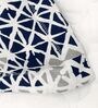 Blue Geometric 144 TC Cotton King Fitted Bedsheet with 2 Pillow Covers
