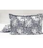Blue Geometric 144 TC Cotton King Fitted Bedsheet with 2 Pillow Covers