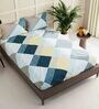Multicolor Geometric 152 TC Microfiber Queen Sized Bed Sheets with 2 Pillow Covers
