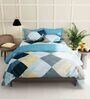 Multicolor Geometric 152 TC Microfiber Queen Sized Bed Sheets with 2 Pillow Covers
