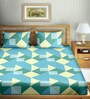 Multicolor Geometric 180 TC Cotton 1 Double King Size Bedsheet with 2 Pillow Covers