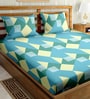 Multicolor Geometric 180 TC Cotton 1 Double King Size Bedsheet with 2 Pillow Covers
