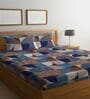 Multicolor Geometric 180 TC Poly Cotton Double Bedsheet With 2 Pillow Cover