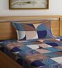 Multicolor Geometric 180 TC Poly Cotton Single Bedsheet with 1 Pillow Cover
