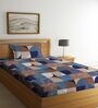 Multicolor Geometric 180 TC Poly Cotton Single Bedsheet with 1 Pillow Cover