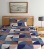 Multicolor Geometric 180 TC Poly Cotton Single Bedsheet with 1 Pillow Cover