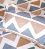 Multicolor Geometric 186 TC Glace Cotton King Sized Double Bedsheet with 2 Pillow Covers