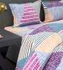 Multicolor Geometric 192 TC Microfiber (Set of 4) Double Bed Bedding Sets