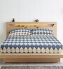 Multicolor Geometric 210 TC Cotton Blend Fitted Bedsheet & 2 Pillow Covers