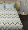 Multicolor Geometric 210 TC Microfiber Double King Size Bedsheet With 2 Pillow Covers